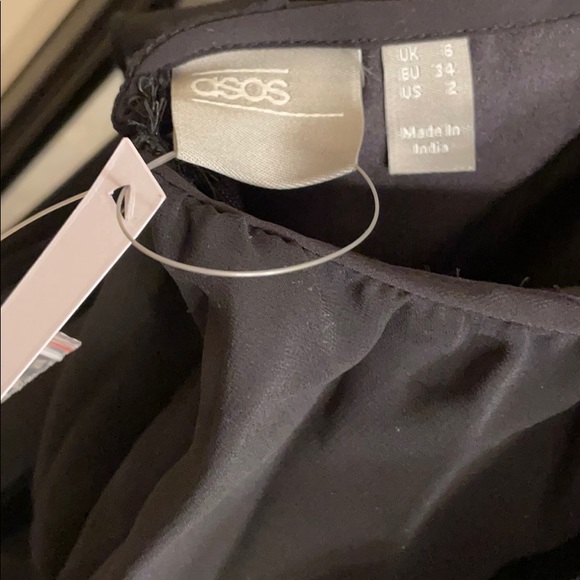 ASOS Black Halter Tie Pleated Midi Dress (size 2) - Picture 8 of 14